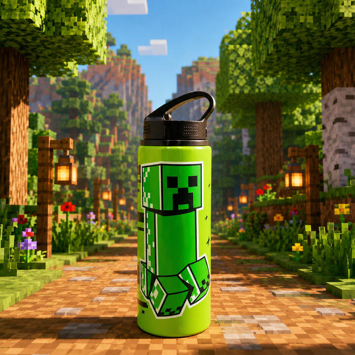 BOTELLA MINECRAFT DE ALUMINIO 500 ML