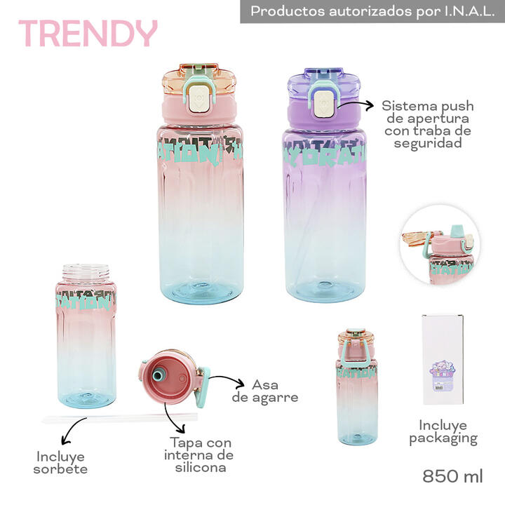 BOTELLA INFANTIL TRENDY 850 ML