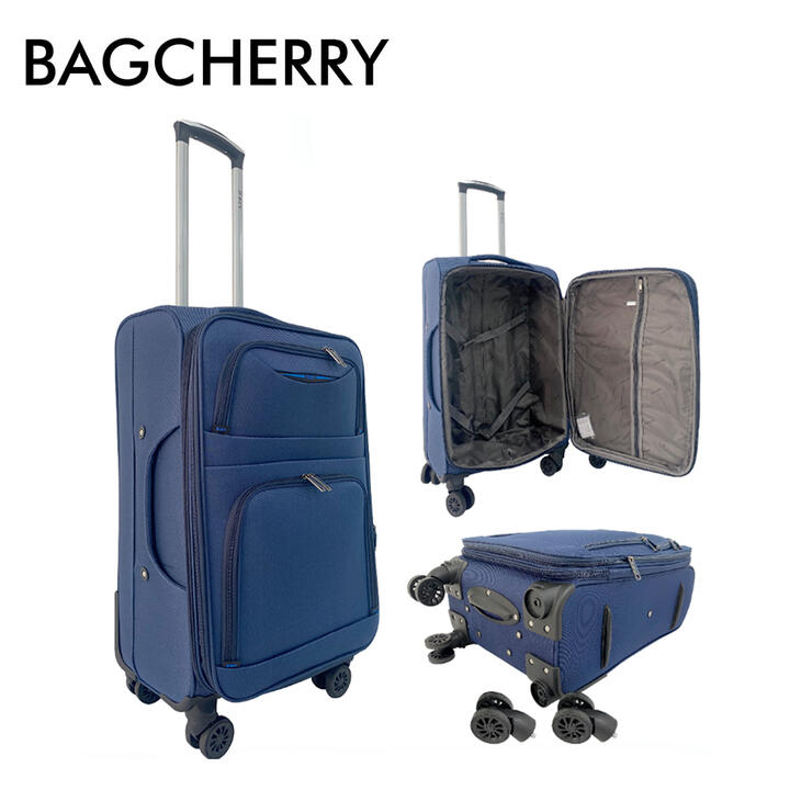 VALIJA CARRY ON TELA AZUL